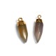 Agate Tooth Charm with Brass Setting 8x23mm