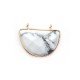 Howlite Pendant with Brass Setting 22x32mm