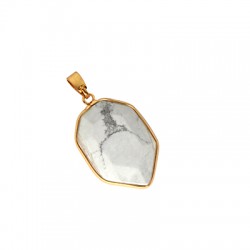 Howlite Pendant Hexagon 23x33mm