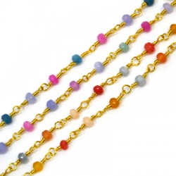 Chain Rosario with Jade Bead 2x4mm
