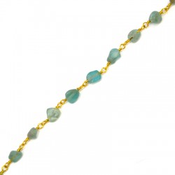 Chaîne Rosario avec Perle en Apatite ~5x8 mm