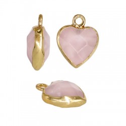 Pendentif cœur en pierre sémi-precieuse 12mm