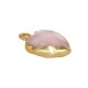 Rose Quartz Charm Heart with Brass Setting 12mm