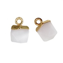 Colgante de Piedra Semipreciosa Cubo Facetado 10mm