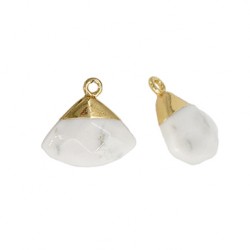Howlite Charm Triangle 9x19mm