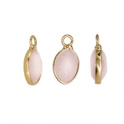 Rose Quartz Charm Teardrop 9x13mm