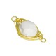 Jade Connector Oval with Brass Wire 17x9mm