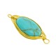 Howlite Connector Oval with Brass Wire 11x24mm