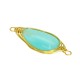 Jade Connector Oval with Brass Wire 23x10mm