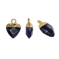 Blue Sand Charm Heart 10mm