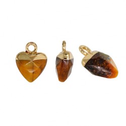 Charm di Pietra Semipreziosa Cuore Sfaccettato 10mm