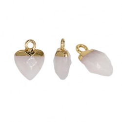 Pendentif cœur en semi-précieuse facettée 10mm