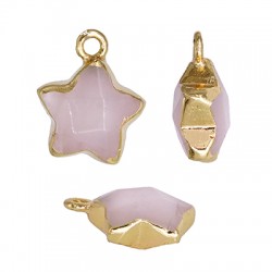 Breloque Étoile en Quartz rose 12 mm