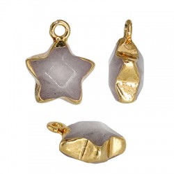 Gemstone Charm Star Grey 12mm
