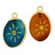 Agate Charm Oval with Sun 16x21mm