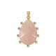 Pendentif en Laiton en Forme de Larme avec Pierre et Strass 27 x 39 mm