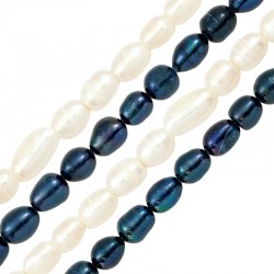 Perle D'Eau Douce 7 x 8 mm Ø 2 mm (42 Pièces)