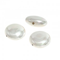 Πέρλα Χάντρα Στρογγυλή Επίπεδη 12mm/5mm Ø1mm