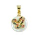 Sea Shell Pearl Charm Round Butterfly with Zircon 12mm