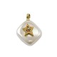 Pendentif losange en Nacre 15mm avec étoile en Zircons