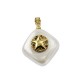 Colgante de Perla de Nacar Rombo con Estrella de Metal con Circon 15mm