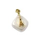 Sea Shell Pearl Charm Rhombus Eiffel Tower with Zircon ~20mm