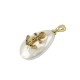 Charm di Perla di Madreperla Goccia con Ancora Zirconi 18x24mm