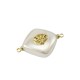 Connettore di Perla di Madreperla Rombo con Conchiglia Zirconi 15mm