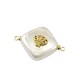 Connettore di Perla di Madreperla Rombo con Conchiglia Zirconi 15mm
