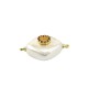 Conector de Perla de Nacar Rombo con Anilla de Metal con Circon 15mm