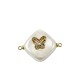 Connettore di Perla di Madreperla Rombo con Farfalla Zirconi 15mm