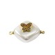 Connettore di Perla di Madreperla Rombo con Farfalla Zirconi 15mm