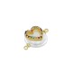 Connettore di Perla di Madreperla Rotondo con Cuore Zirconi 14mm
