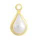 Pearl ABS Charm with Metal Frame 7x9mm