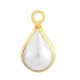 Pearl ABS Charm with Metal Frame 7x9mm