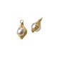 Pearl ABS Charm Teardrop with Brass Wire 11x17mm