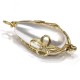 Pearl ABS Charm Teardrop with Brass Wire 11x21mm