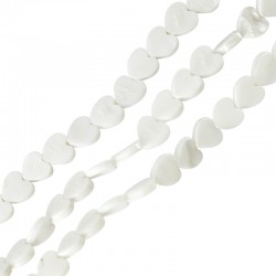 Perle en Coquillage cœur plat 10 mm Ø~0.8 mm (~38 Pièces)