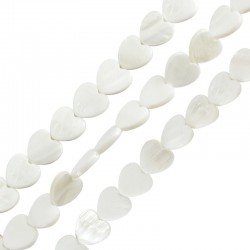 Perle Coquillage cœur Plate 12 mm Ø~0.6 mm (~39 Pièces)