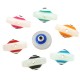 Shell Slider Round Flat with Evil Eye & Enamel 9mm