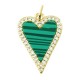 Ciondolo in Ottone a Forma di Cuore con Strass e Base in Conchiglia 15X20 mm