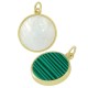Brass Charm Round with Shell Base 12mm