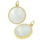Brass Charm Round with Shell Base 12mm