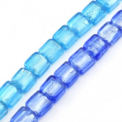 Perle en Verre de Style Murano Carrée 12 mm (33 Pièces) Ø2 mm