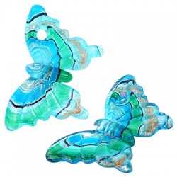 Pendentif en Verre de Style Murano Papillon 38 x 60 mm