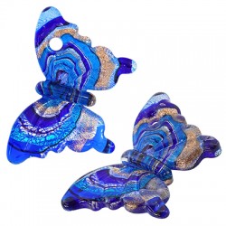 Pendentif en Verre de Style Murano Papillon 38 x 60 mm