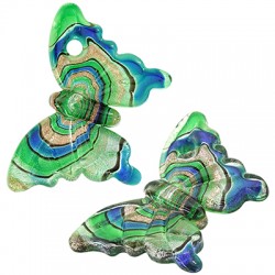 Pendentif en Verre de Style Murano Papillon 38 x 60 mm