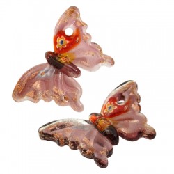 Pendentif en Verre de Style Murano Papillon 38 x 60 mm