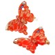 Murano Style Glass Pendant Butterfly 38x60mm