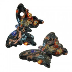 Pendentif en Verre de Style Murano Papillon 38 x 60 mm